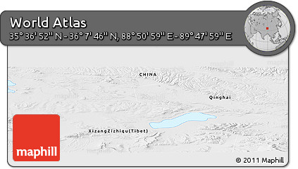 Physical Panoramic Map of the Area around 35° 52' 19" N, 89° 19' 29" E