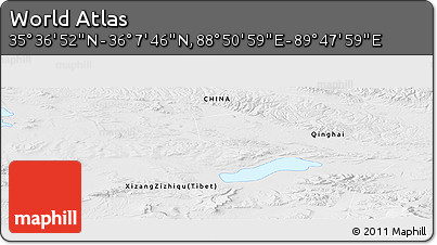 Physical Panoramic Map of the Area around 35° 52' 19" N, 89° 19' 29" E