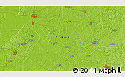 Physical 3D Map of the area around 35° 52' 19" N, 89° 10' 30" W
