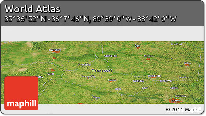 Satellite Panoramic Map of the Area around 35° 52' 19" N, 89° 10' 30" W
