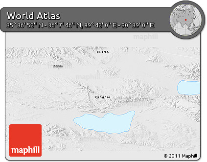 Physical 3D Map of the Area around 35° 52' 19" N, 90° 10' 30" E
