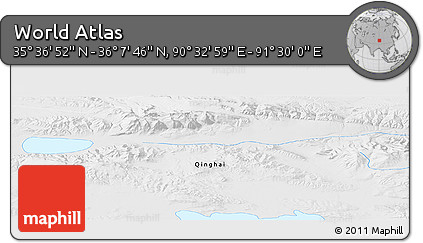 Physical Panoramic Map of the Area around 35° 52' 19" N, 91° 1' 30" E