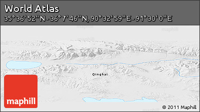 Physical Panoramic Map of the Area around 35° 52' 19" N, 91° 1' 30" E