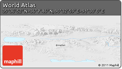 Physical Panoramic Map of the Area around 35° 52' 19" N, 91° 1' 30" E