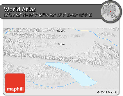 Physical 3D Map of the Area around 35° 52' 19" N, 92° 43' 29" E