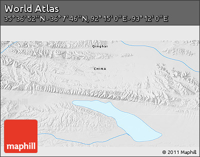 Physical 3D Map of the Area around 35° 52' 19" N, 92° 43' 29" E