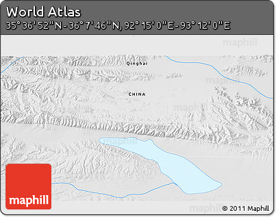 Physical 3D Map of the Area around 35° 52' 19" N, 92° 43' 29" E