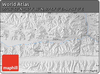 Physical Map of the Area around 35° 52' 19" N, 94° 25' 30" E