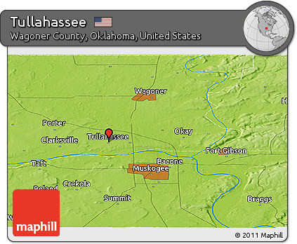 Physical Panoramic Map of Tullahassee