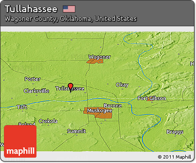 Physical Panoramic Map of Tullahassee