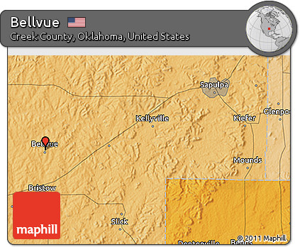 Political 3D Map of Bellvue