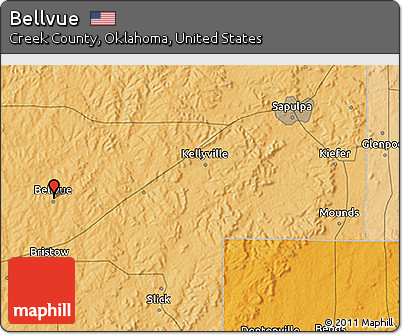 Political 3D Map of Bellvue