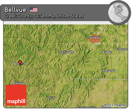 Satellite 3D Map of Bellvue