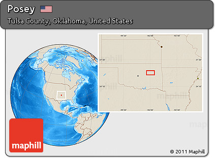 Shaded Relief Location Map of Posey