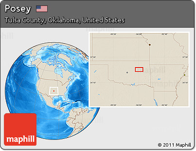 Shaded Relief Location Map of Posey