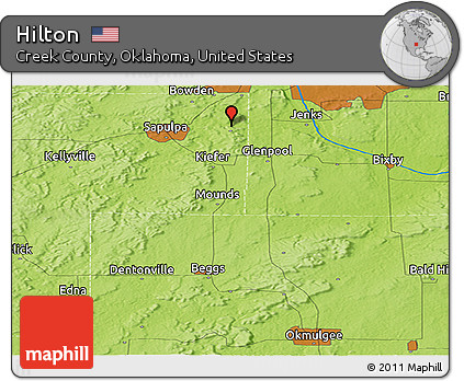 Physical Panoramic Map of Hilton