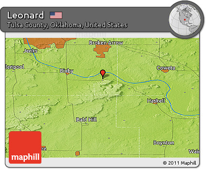 Physical Panoramic Map of Leonard