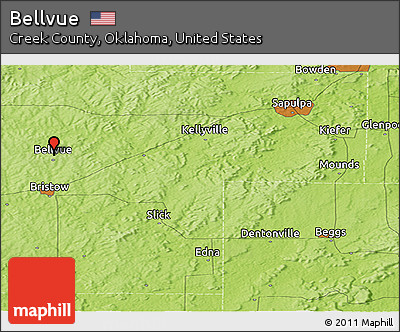 Physical Panoramic Map of Bellvue