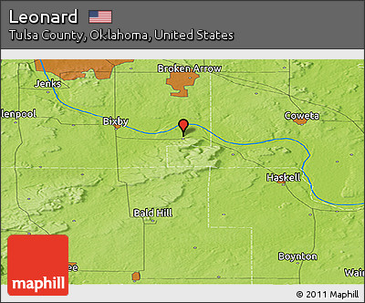 Physical Panoramic Map of Leonard