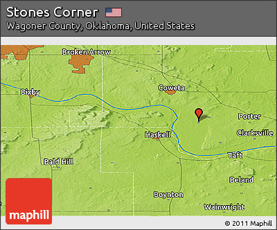 Physical Panoramic Map of Stones Corner