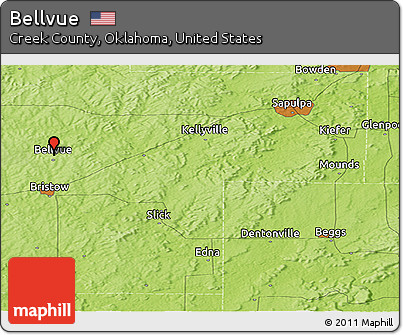 Physical Panoramic Map of Bellvue