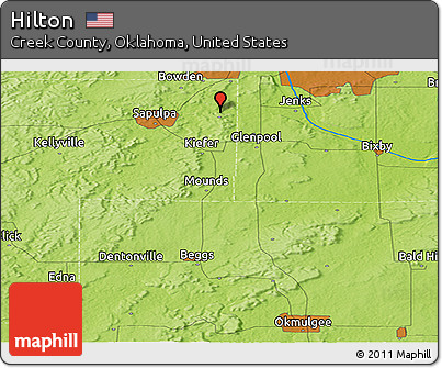 Physical Panoramic Map of Hilton