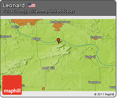 Physical Panoramic Map of Leonard