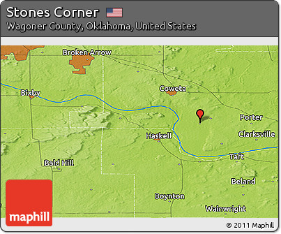 Physical Panoramic Map of Stones Corner