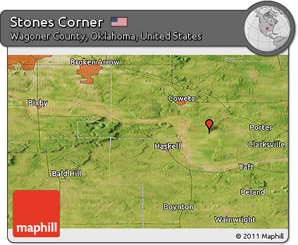 Satellite Panoramic Map of Stones Corner