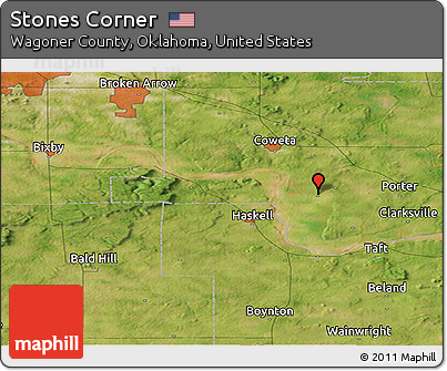 Satellite Panoramic Map of Stones Corner