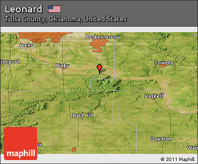 Satellite Panoramic Map of Leonard