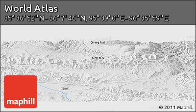 Physical Panoramic Map of the Area around 35° 52' 19" N, 96° 7' 30" E