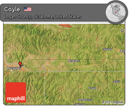 Satellite 3D Map of Coyle