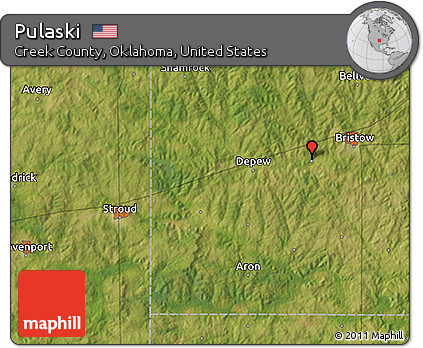 Satellite 3D Map of Pulaski