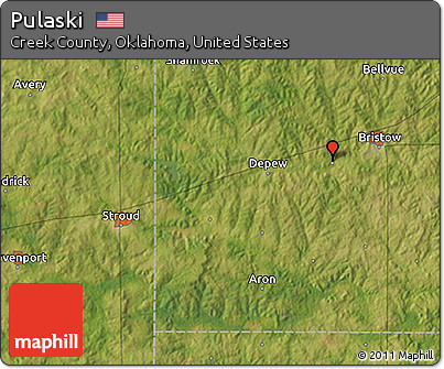 Satellite 3D Map of Pulaski