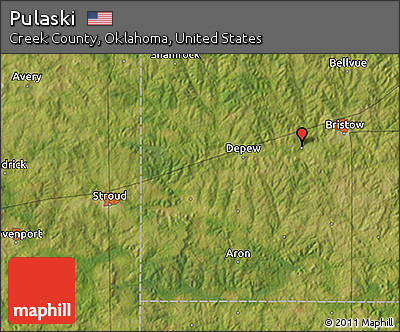 Satellite 3D Map of Pulaski