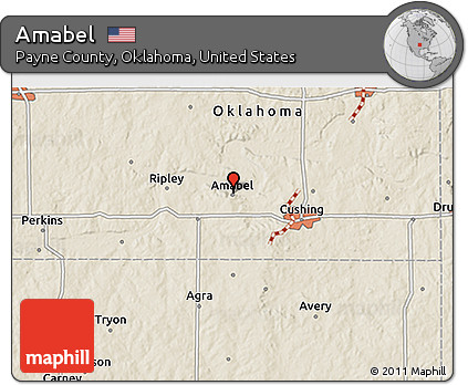 Shaded Relief 3D Map of Amabel