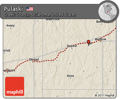Shaded Relief 3D Map of Pulaski