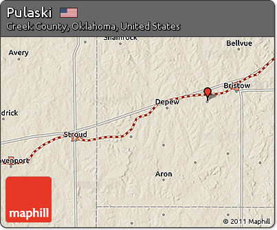 Shaded Relief 3D Map of Pulaski