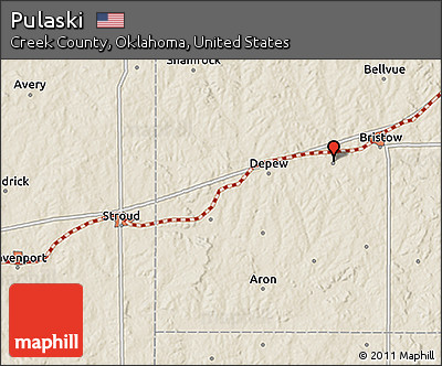 Shaded Relief 3D Map of Pulaski