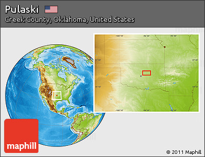 Physical Location Map of Pulaski