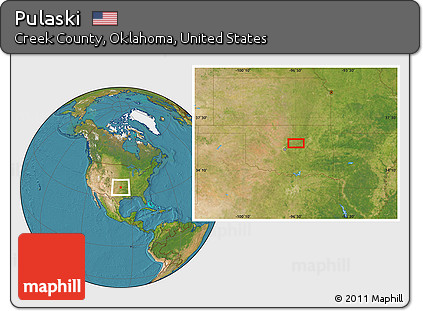 Satellite Location Map of Pulaski