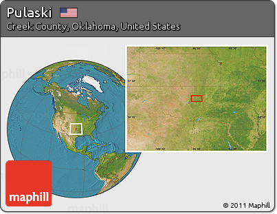 Satellite Location Map of Pulaski