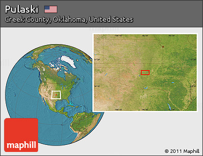 Satellite Location Map of Pulaski