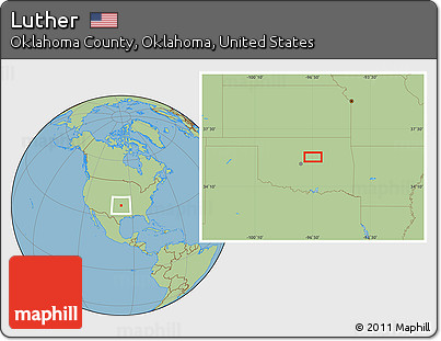 Savanna Style Location Map of Luther