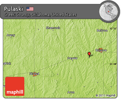 Physical Map of Pulaski