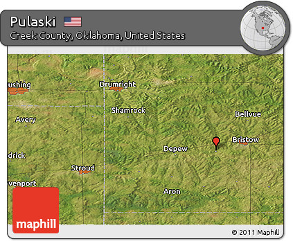 Satellite Panoramic Map of Pulaski