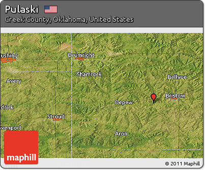 Satellite Panoramic Map of Pulaski