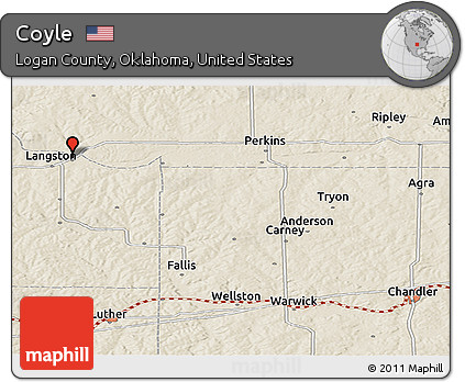 Shaded Relief Panoramic Map of Coyle