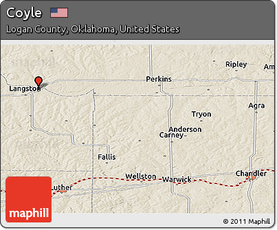 Shaded Relief Panoramic Map of Coyle